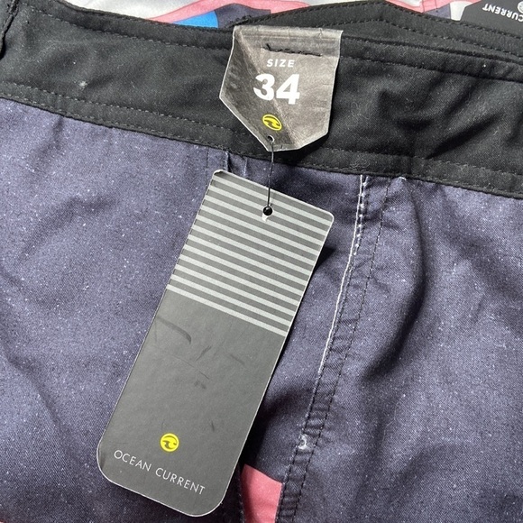 Ocean Current Mens Black Pink Checkered Board Shorts Swim Trunks Size 34 NEW - Picture 9 of 12